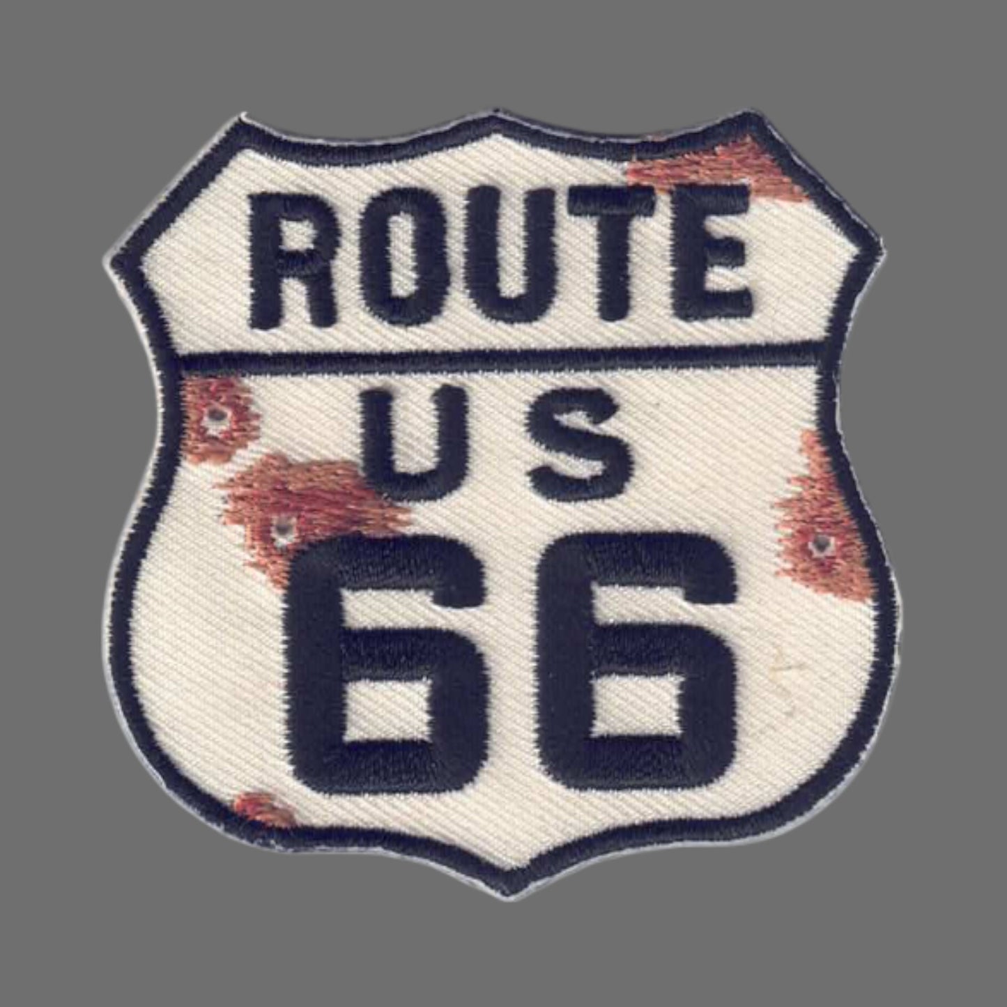 ROUTE US 66 Bullet Holes and Rust Patch -  6897