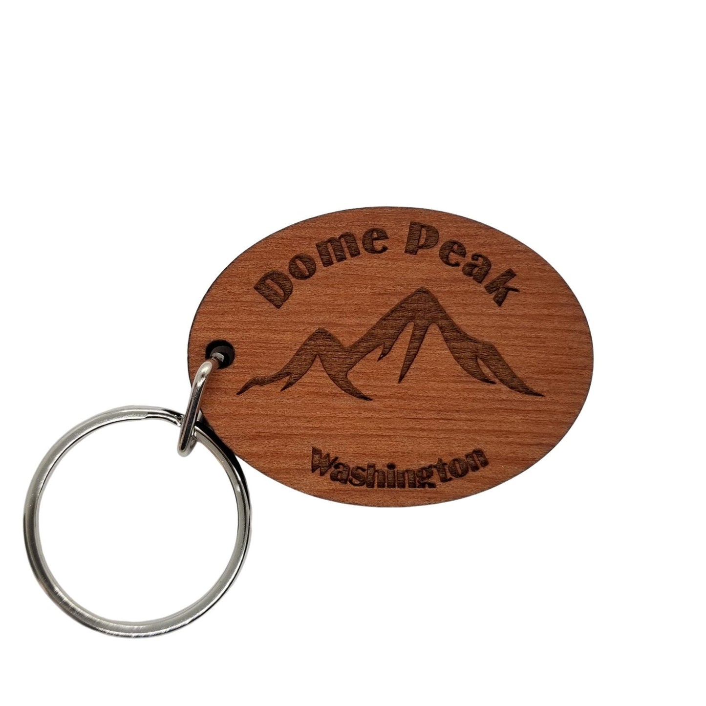 Wholesale Dome Peak WA Keychain Mountains Wood Keyring Washington Souvenir Mountain Climbing Dome Glacier WA Cascades Hiking