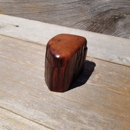 Wood Ring Box Redwood Rustic Handmade California #623 Storage Live Edge Mini Birthday Gift Christmas Gift Mother's Day Gift