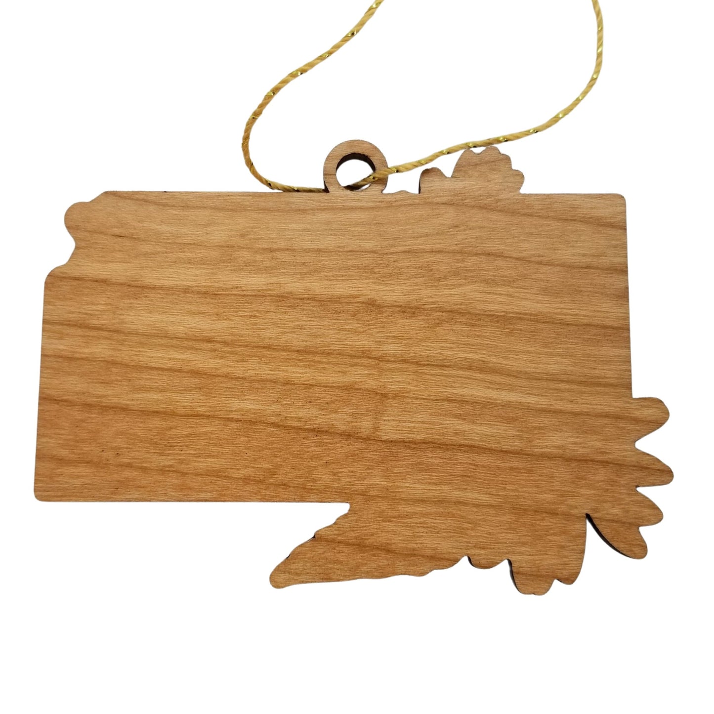 Wholesale Kansas Wood Ornament -  KS State Shape with State Flowers Wild Sunflowers - Handmade Wood Souvenir