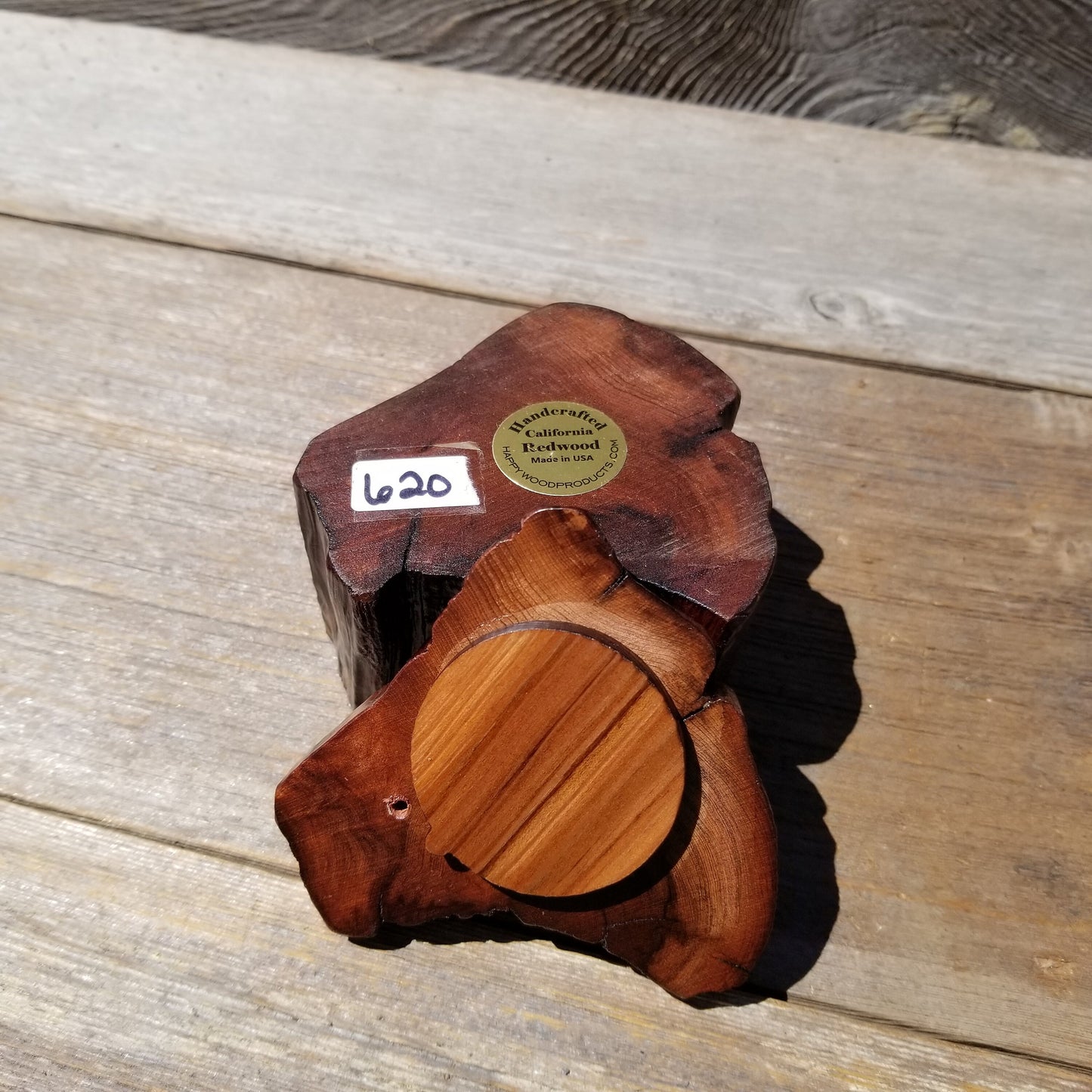 Wood Ring Box Redwood Rustic Handmade California #620 Storage Live Edge Mini Birthday Gift Christmas Gift Mother's Day Gift