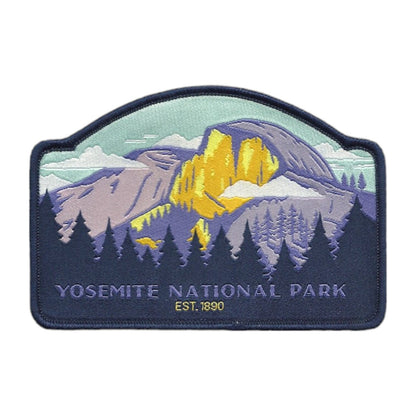 California Patch – Yosemite National Park - Travel Patch – Souvenir Patch 3.8" Iron On Sew On Embellishment Applique Purple Half Dome