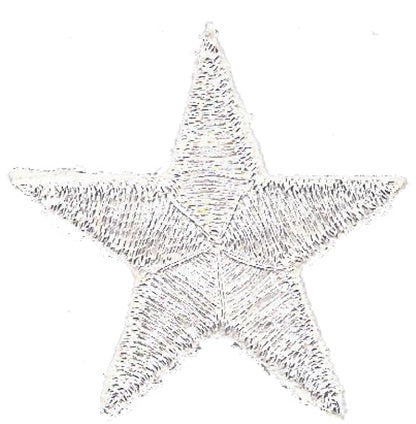 Silver Embroidered Star Patch 1.25 Inch - 7401-58M