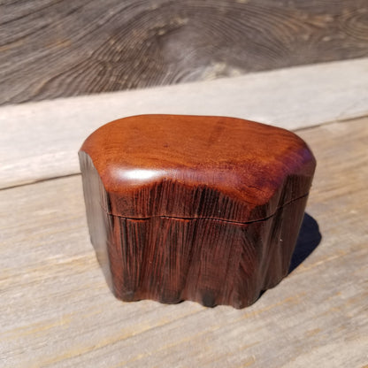 Wood Ring Box Redwood Rustic Handmade California #629 Storage Live Edge Mini Birthday Gift Christmas Gift Mother's Day Gift