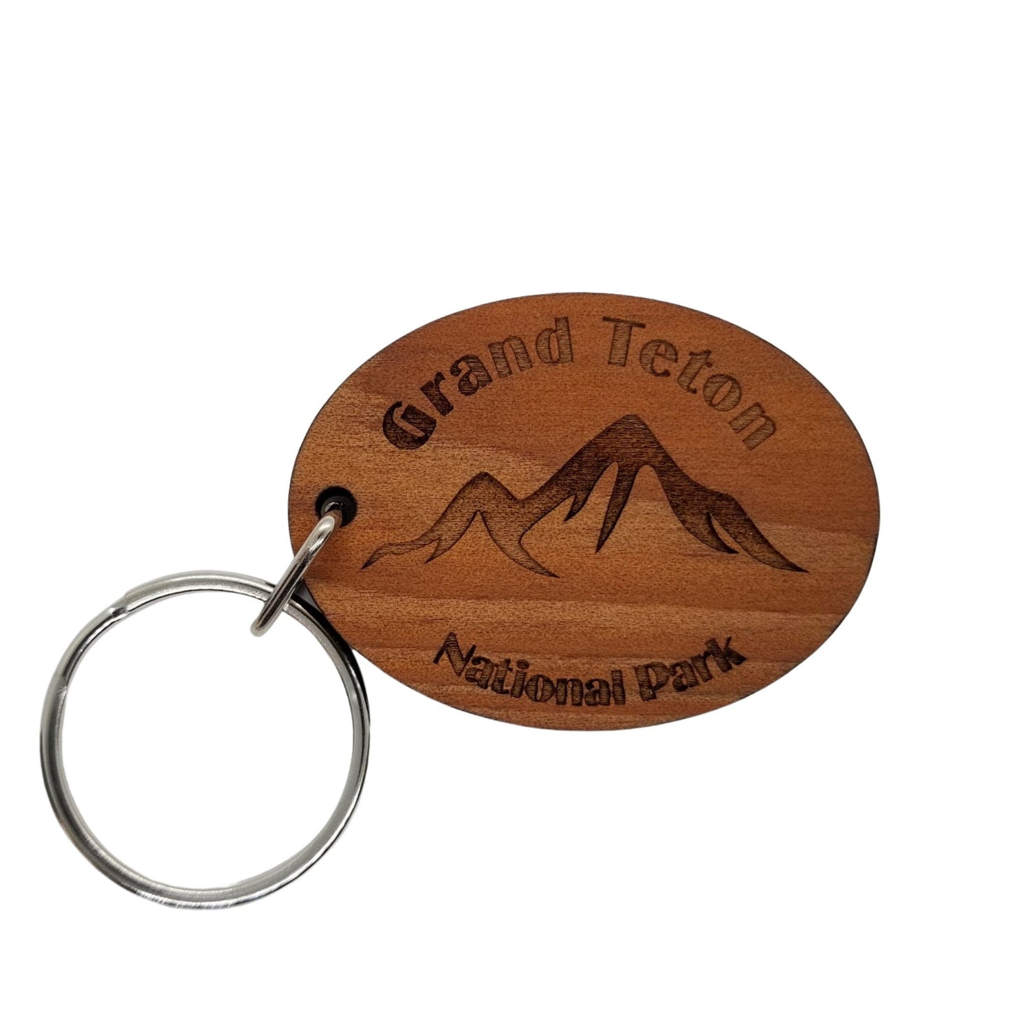 Wholesale Grand Teton National Park Keychain Handmade Wood Mountains Keyring Souvenir Skiing Snowshoeing Jackson Hole