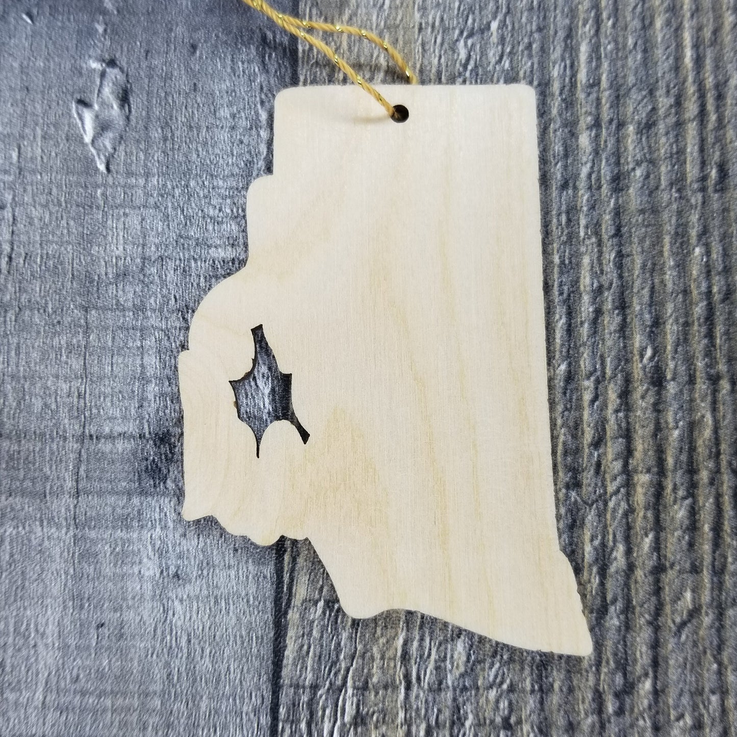 Rhode Island Wood Ornament -  RI State Shape with State Motto Cutout - Handmade Wood Ornament Made in USA Christmas Decor