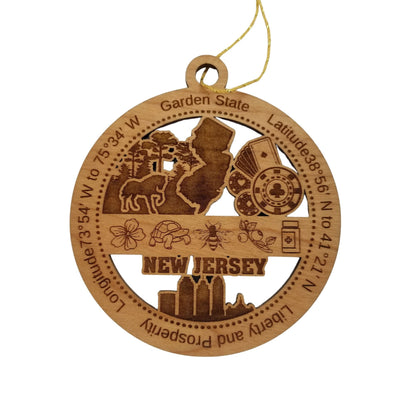 Wholesale New Jersey Wood Ornament - NJ Souvenir - Handmade In The USA