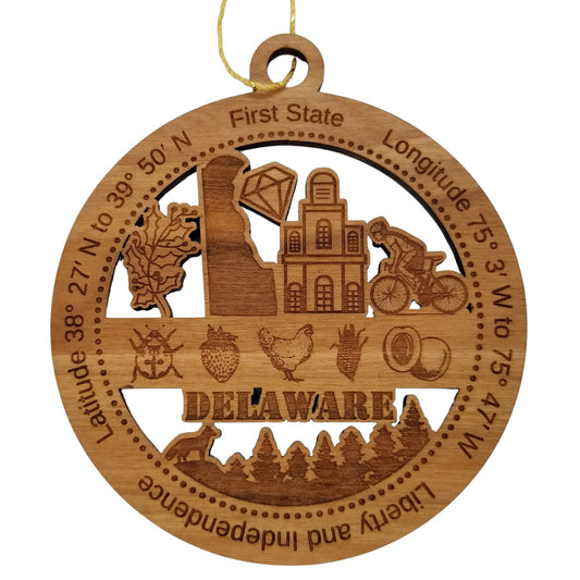 Wholesale Delaware Wood Ornament -  DE Souvenir - Handmade