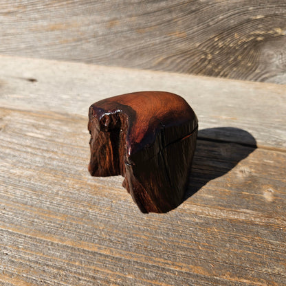 Wood Ring Box Redwood Rustic Handmade California #667 Storage Live Edge Mini Birthday Gift Christmas Gift Mother's Day Gift