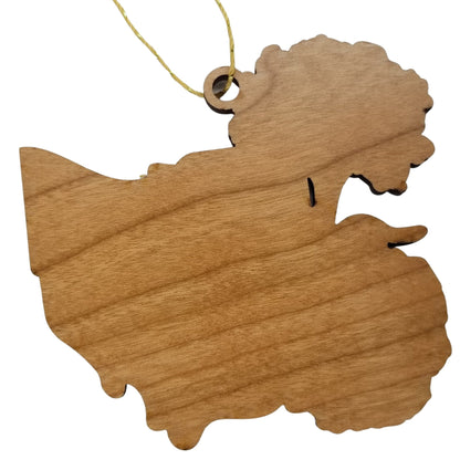 Ohio Wood Ornament -  OH State Shape with State Flowers Cutout - Handmade Wood Ornament Made in USA Christmas Decor