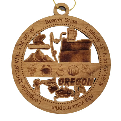 Wholesale Oregon Wood Ornament - OR Souvenir - Handmade In The USA