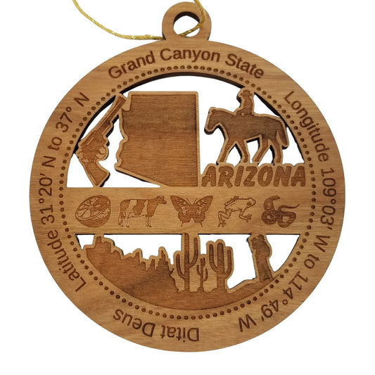 Wholesale Arizona Wood Ornament - AZ Souvenir - Handmade In The USA