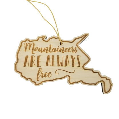 Wholesale West Virginia Wood Ornament - WV State Shape with State Motto - Handmade Woody)