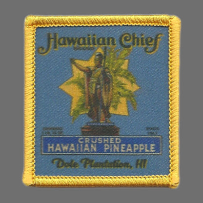 Hawaii Patch – HI Souvenir Travel Patch Hawaiian Chief Crushed Hawaiian Pineapple – Iron On – Applique 2.25"" Island Embellishment Souvenir