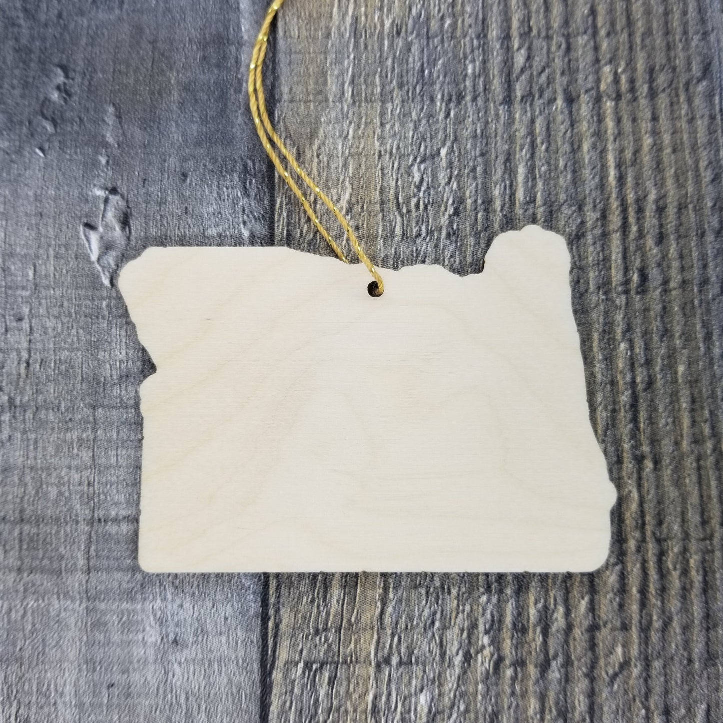 Wholesale Oregon Wood Ornament -  OR State Shape with State Motto - Handmade Wood