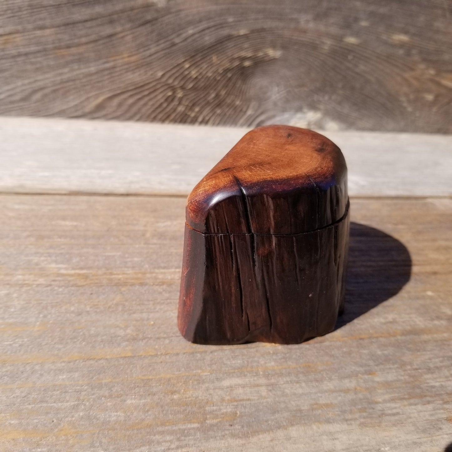 Wood Ring Box Redwood Rustic Handmade California #544 Storage Live Edge Mini Birthday Gift Christmas Gift Mother's Day Gift