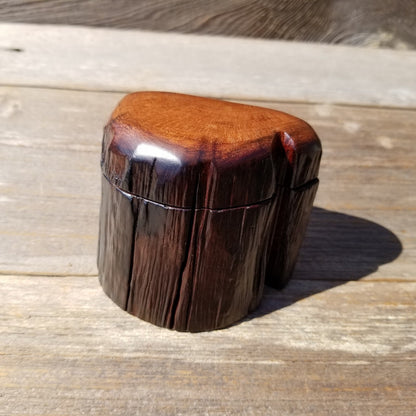 Wood Ring Box Redwood Rustic Handmade California #520 Storage Live Edge Mini Birthday Gift Christmas Gift Mother's Day Gift