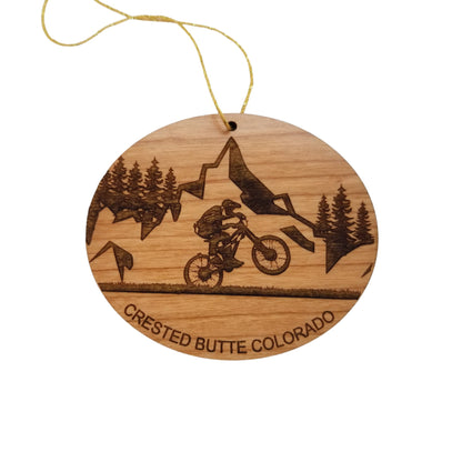 Wholesale Crested Butte CO Ornament - Mountain Biking Bicycling Bike Handmade Wood Souvenir