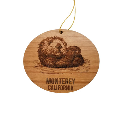 Wholesale Monterey California Coastal Christmas Ornament Otter Handmade Wood Souvenir