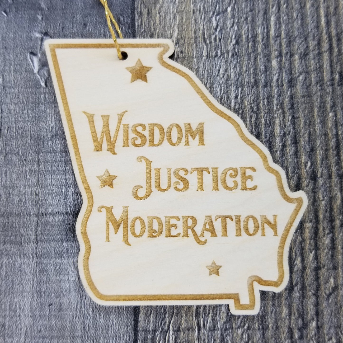 Wholesale Georgia Ornament - GA State Shape with State Motto Souvenir