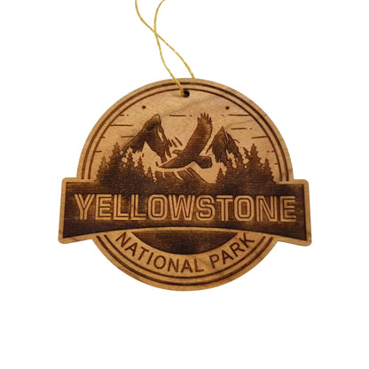 Wholesale Yellowstone National Park Ornament Eagle Flying Mountains Trees Handmade Wood Souvenir