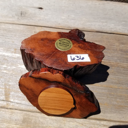 Wood Ring Box Redwood Rustic Handmade California Storage Live Edge Mini #636 Birthday Gift Christmas Gift Mother's Day Gift