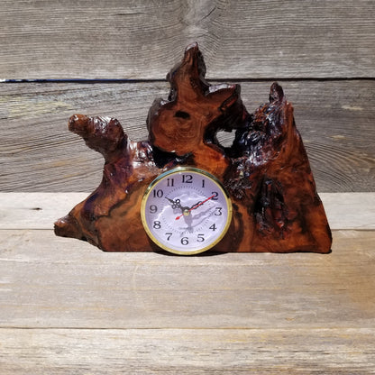 Redwood Burl Clock Table Shelf Mantle Desk Office Gifts for Men #642 Sitting Wood Christmas Gift Handmade