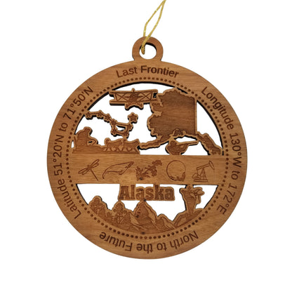 Wholesale Alaska Wood Ornament - AK Souvenir - Handmade In The USA