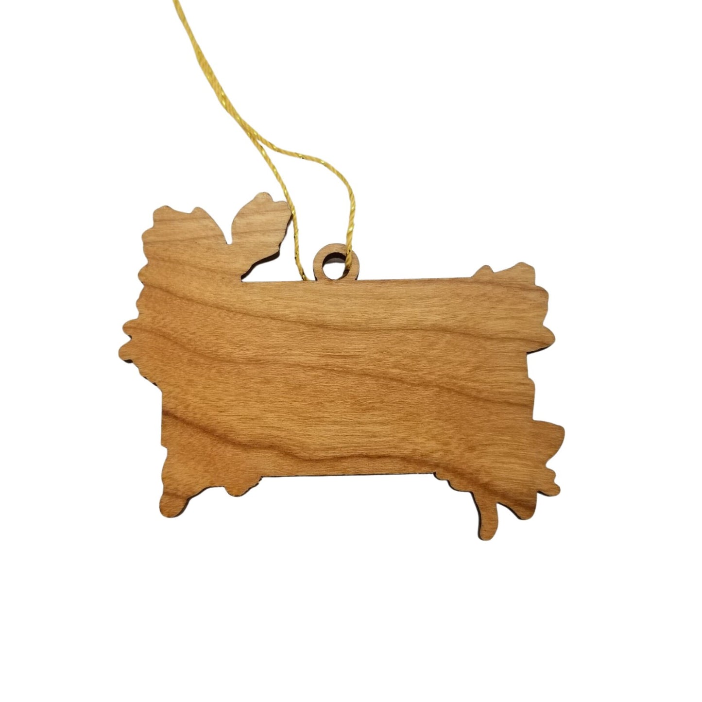 South Dakota Wood Ornament -  SD State Shape with State Flowers American Pasque - Handmade Wood Ornament Made in USA Christmas Decor