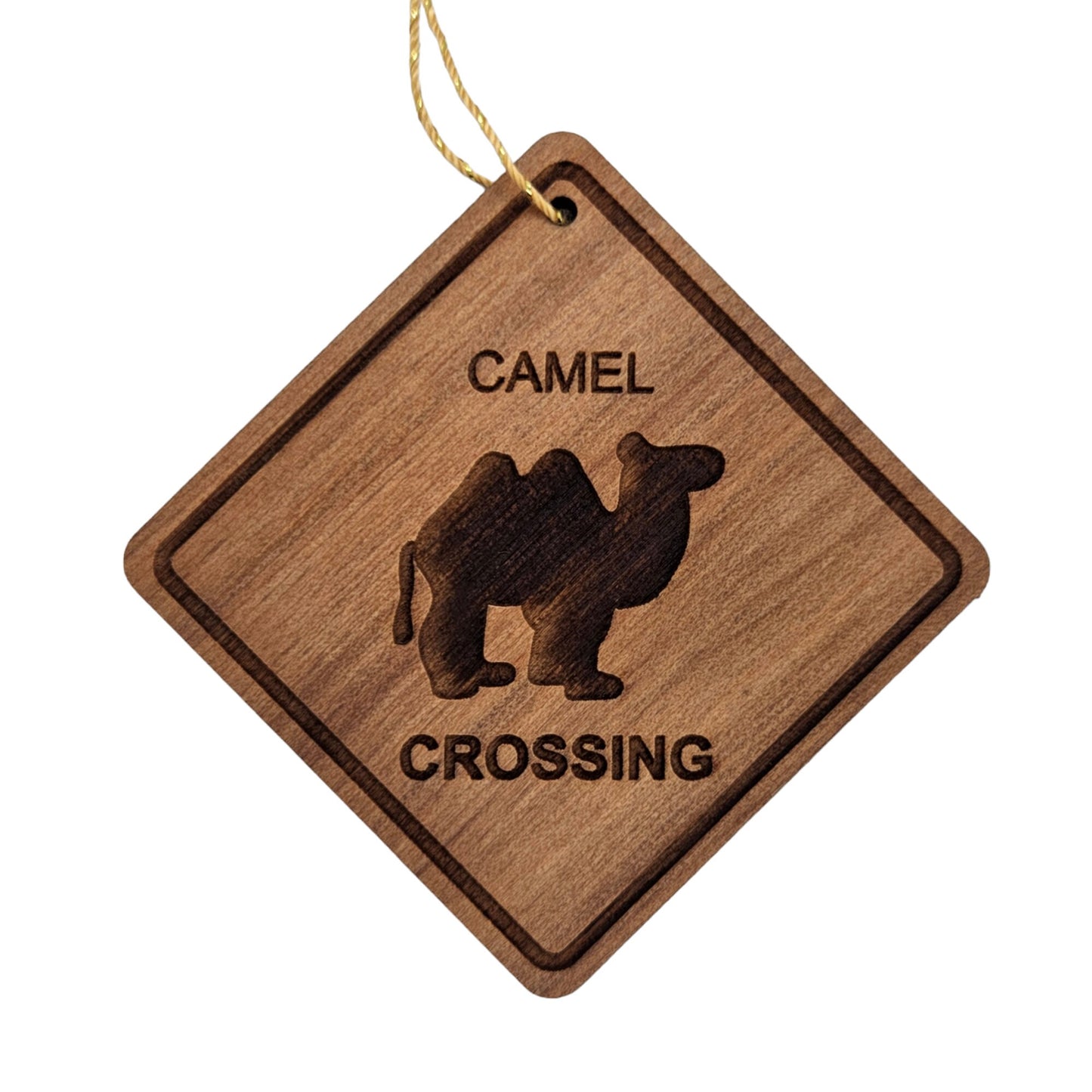 Camel Crossing Ornament - Camel Ornament - Wood Ornament Handmade in USA - Christmas Home Decor - Camel Gift - Camel Lover