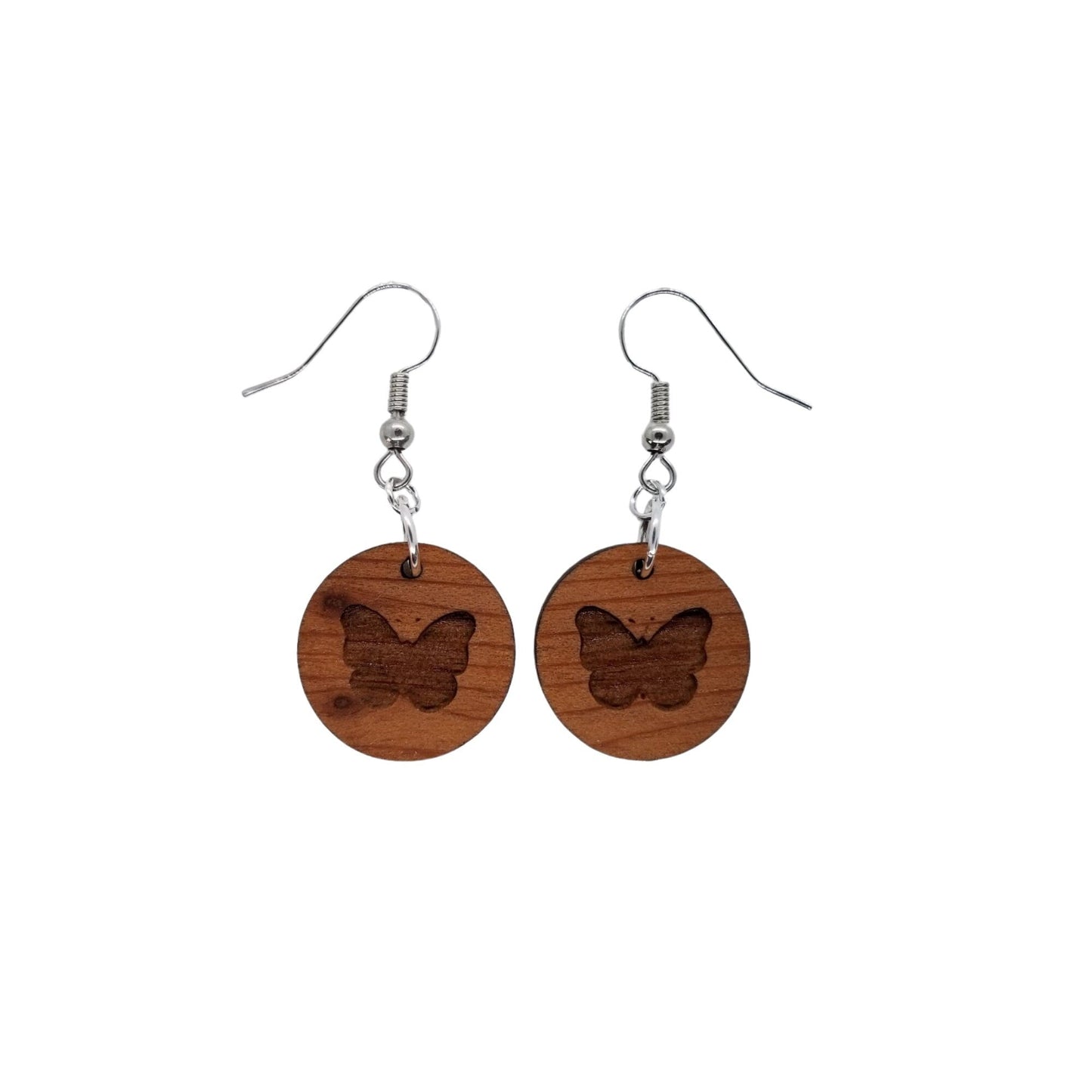 Wholesale Redwood Earrings - Butterfly Wood Earrings - Dangle Earrings - CA Souvenir Keepsake