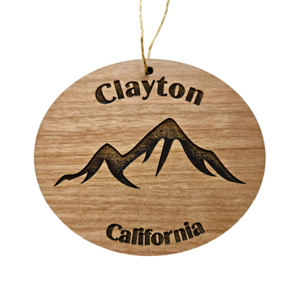 Clayton California Ornament Mountains California Souvenir Handmade Wood Ornament