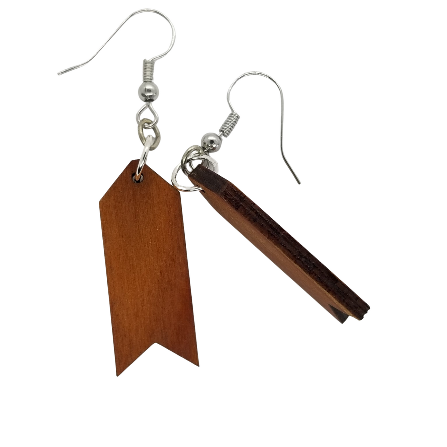 Wholesale Redwood Earrings - Arrow Wood Earrings - California Redwood Dangle Earrings - CA Souvenir Keepsake