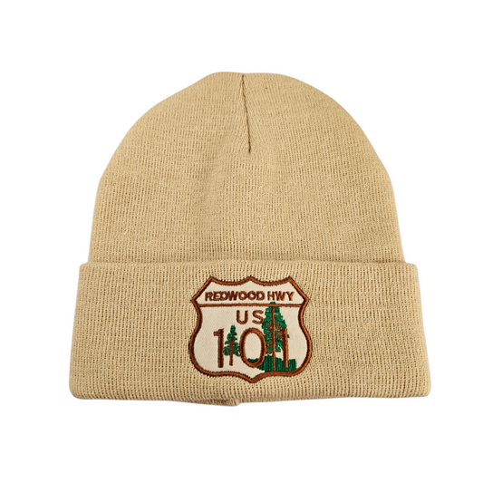 US 101 Redwood Hwy Khaki Knit Beanie - B1000