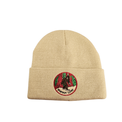BIGFOOT LIVES Khaki Knit Beanie - B1026