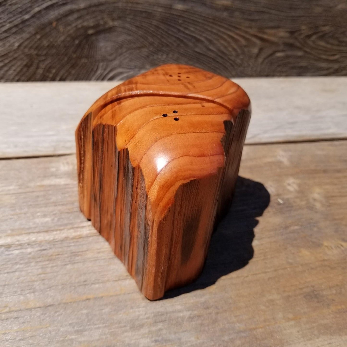 Wood Salt and Pepper Shakers Redwood Rustic Handmade #475 Cabin Lodge Man Cave Decoration California Gift