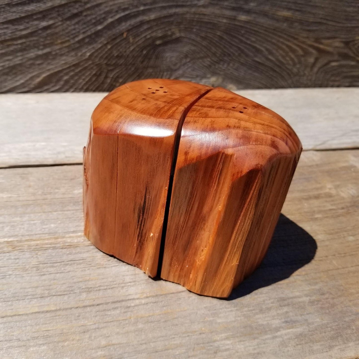 Salt and Pepper Shakers Set California Rustic Redwood Handmade #482 Lodge Theme Manly Gift Engagement Gift