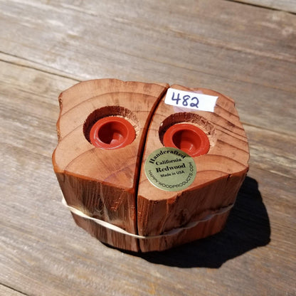 Salt and Pepper Shakers Set California Rustic Redwood Handmade #482 Lodge Theme Manly Gift Engagement Gift