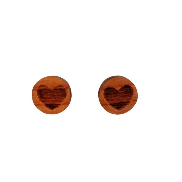 Wholesale Heart Earrings - Wood Earrings - Wood Post Stud Earrings