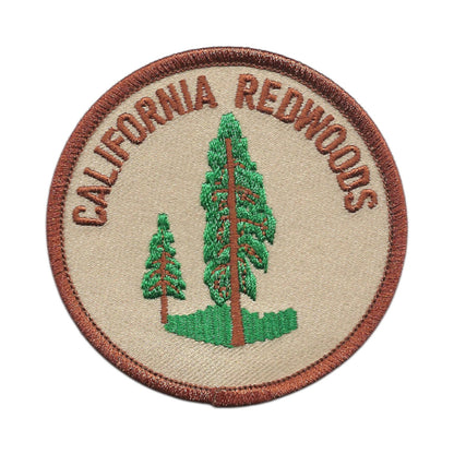 CALIFORNIA REDWOODS Brown Souvenir Embroidered Patch Iron On - CA-08-17