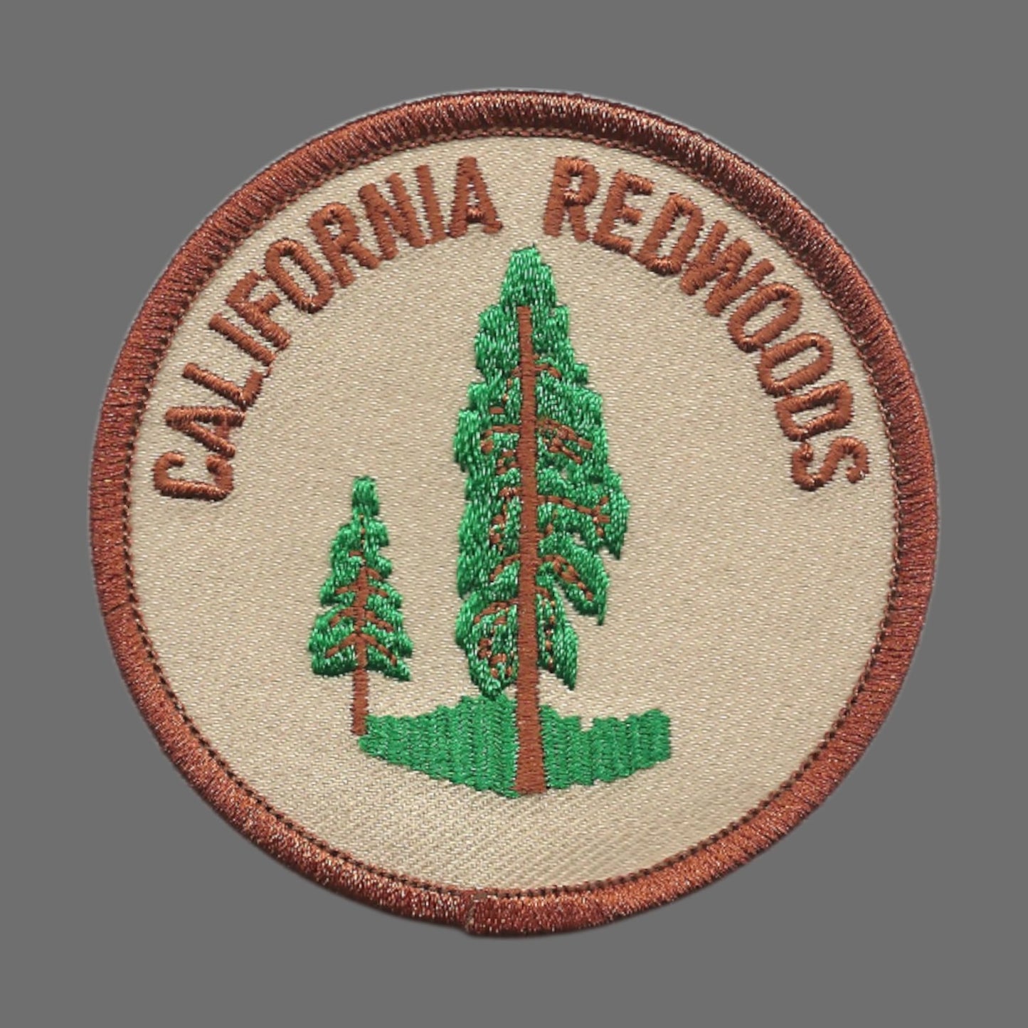 CALIFORNIA REDWOODS Brown Souvenir Embroidered Patch Iron On - CA-08-17
