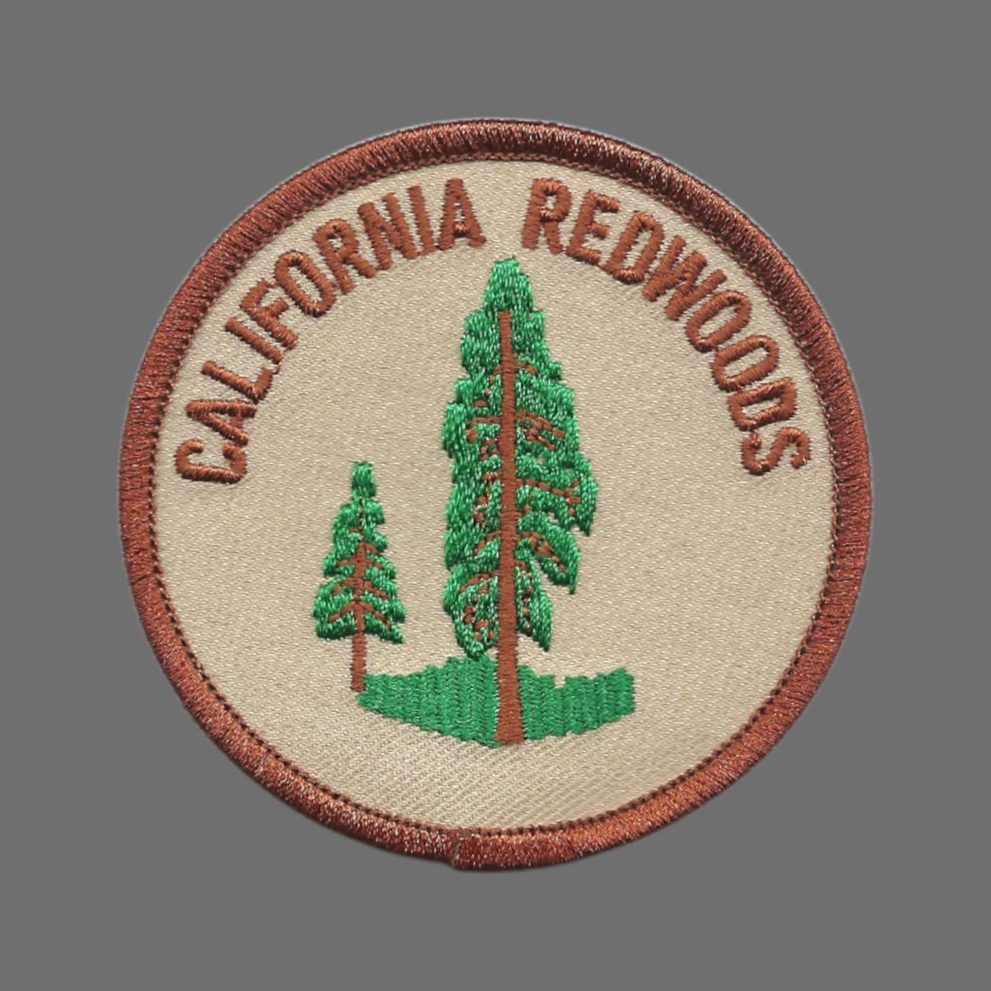 CALIFORNIA REDWOODS Brown Souvenir Embroidered Patch Iron On - CA-08-17