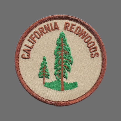 CALIFORNIA REDWOODS Brown Souvenir Embroidered Patch Iron On - CA-08-17