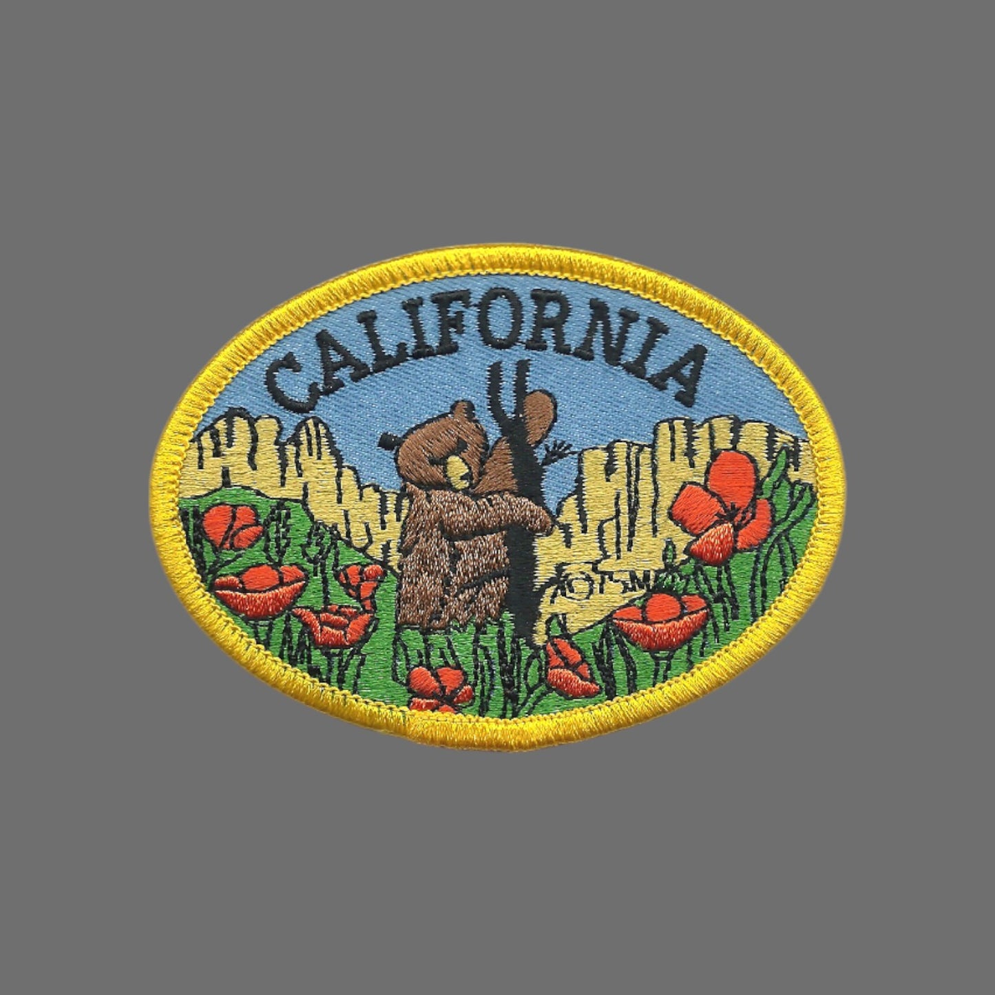 California Bear and Poppies Souvenir Patch - CA-59
