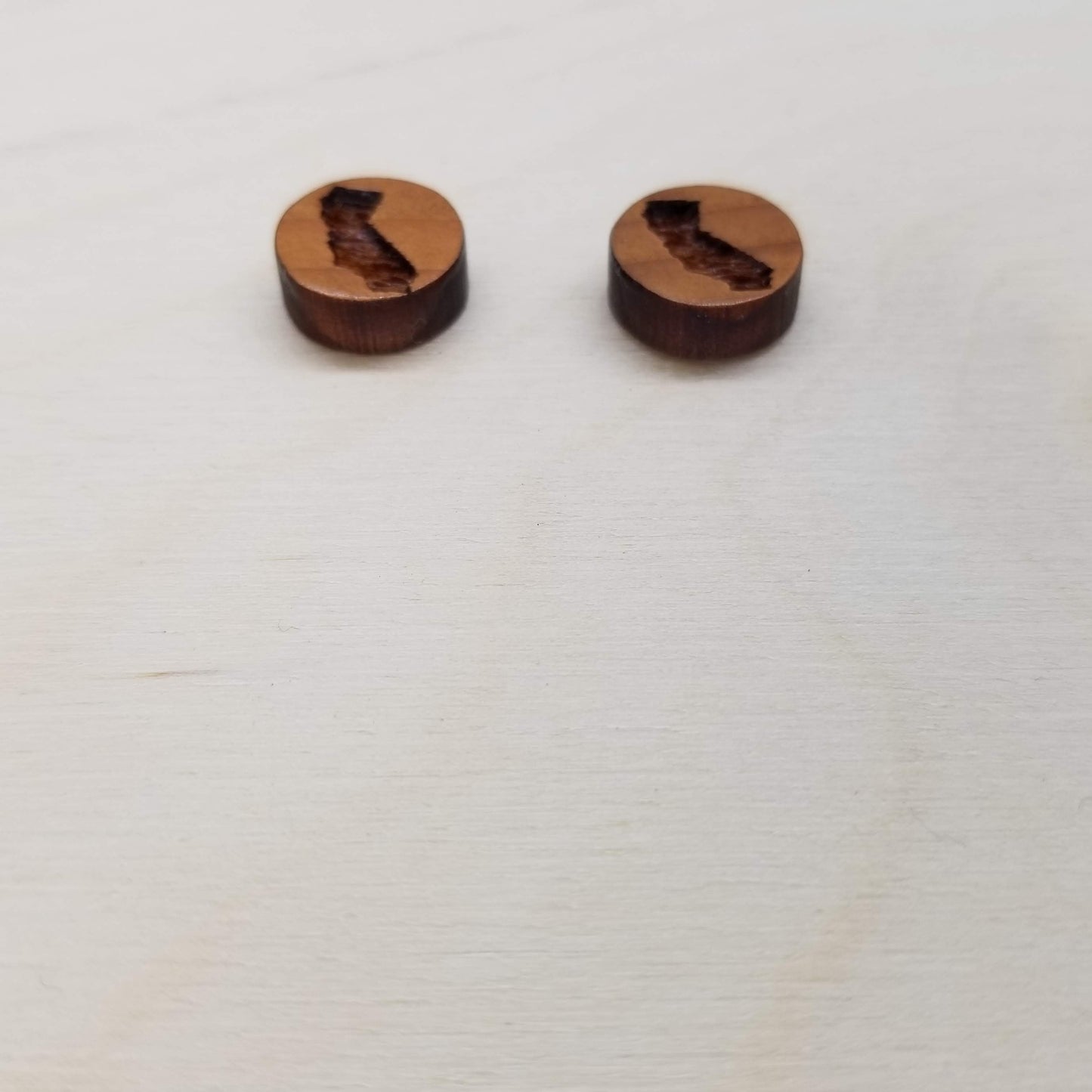 Wholesale California Shape Earrings - CA State Wood Earrings - Post Stud Earrings