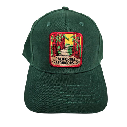 CALIFORNIA REDWOODS Square Patch on Dark Green Basic Hat or Cap - H1001