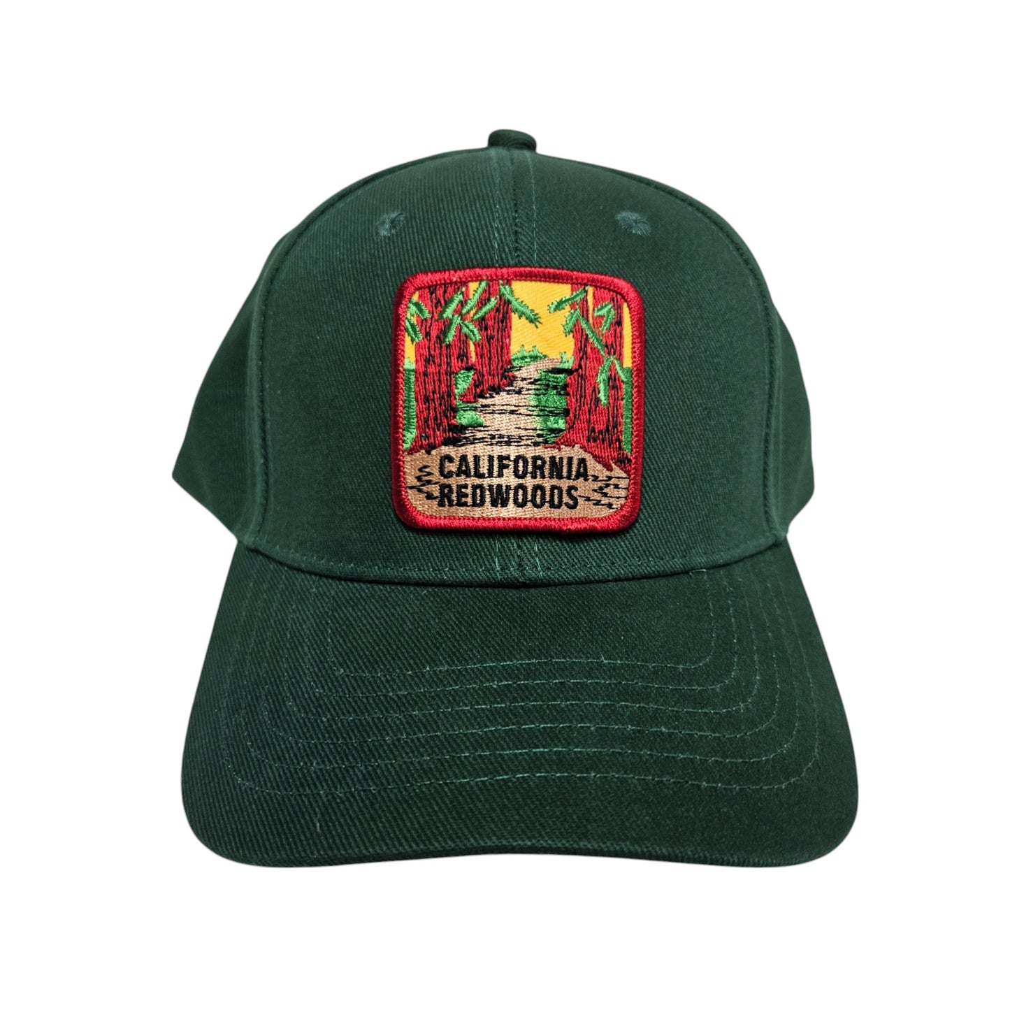 CALIFORNIA REDWOODS Square Patch on Dark Green Basic Hat or Cap - H1001