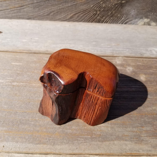 Wood Ring Box Redwood Rustic Handmade California #537 Storage Live Edge Mini Birthday Gift Christmas Gift Mother's Day Gift