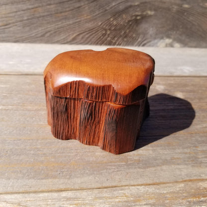 Wood Ring Box Redwood Rustic Handmade California #537 Storage Live Edge Mini Birthday Gift Christmas Gift Mother's Day Gift