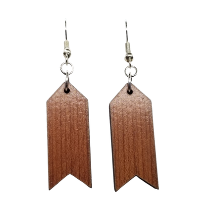 Wholesale Redwood Earrings - Arrow Wood Earrings - California Redwood Dangle Earrings - CA Souvenir Keepsake